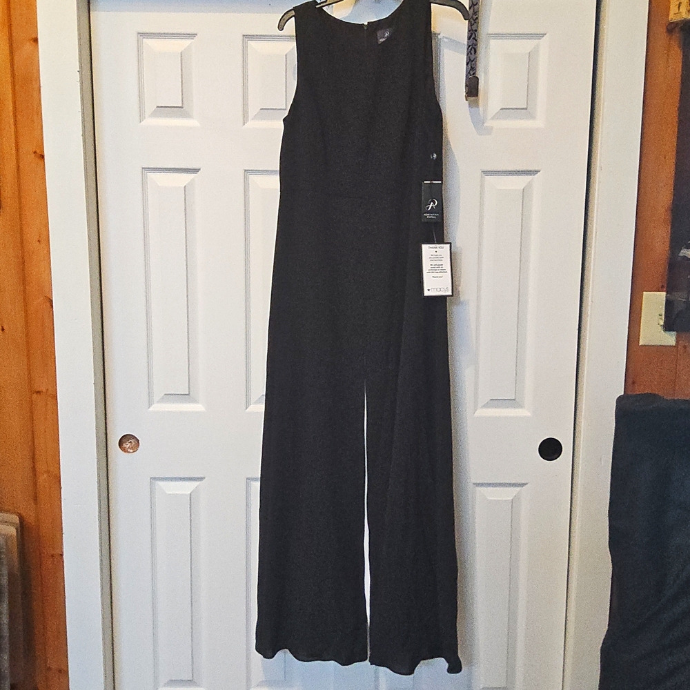 NWT Black crepe overlay Jumpsuit